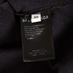 Pre Owned Balenciaga Black Cotton Diagonal Monogram Crewneck T-shirt XS
