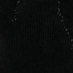 Pre Owned Balenciaga Le Dix Vintage Black Angora Wool Button Up Sweater M