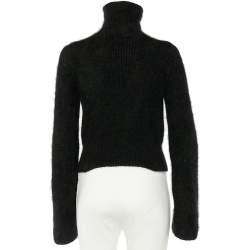Pre Owned Balenciaga Le Dix Vintage Black Angora Wool Button Up Sweater M