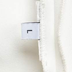 Pre Owned Balenciaga White Knit Embellished Sleeveless Top L