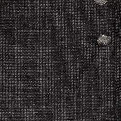 Pre Owned تنورة بالنسياغا ميني تفاصيل زر صوف نمط أسود مقاس متوسط