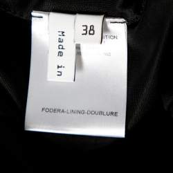 Pre Owned Balenciaga Black Wool Pleated Sleeve Detailed Cardigan M