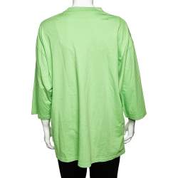 Pre Owned Balenciaga Neon Green Cotton Oversized Crewneck T-Shirt M
