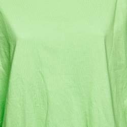 Pre Owned Balenciaga Neon Green Cotton Oversized Crewneck T-Shirt M