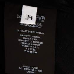 مملوكة مسبقًا Balenciaga Black Crepe Embellished Neck Detail Short Dress S