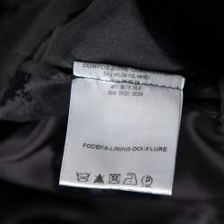 Pre Owned Balenciaga Black Flocked Silk Mini Dress M