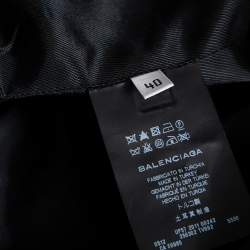 Pre Owned Balenciaga Purple Leather Cropped Biker Jacket M