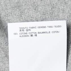 Pre Owned Balenciaga Grey Cotton Knit Waist Tie Detail Oversized Jumper S 