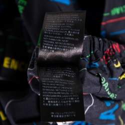 Pre Owned Balenciaga Multicolored Logo Printed Cotton Elasticized Waist Pants S