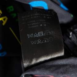 Pre Owned Balenciaga Multicolored Logo Printed Cotton Elasticized Waist Pants S