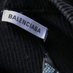 Pre Owned بنطلون رياضي بالنسياغا ستيراب تريكو مضلع أسود مقاس متوسط