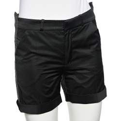Balenciaga Black Synthetic Side Trim Detail Shorts S