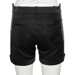 Balenciaga Black Synthetic Side Trim Detail Shorts S