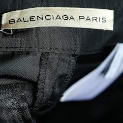 Balenciaga Black Synthetic Side Trim Detail Shorts S