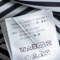 Pre Owned Balenciaga Black Striped Cotton Neck Tie Detail Oversized Shirt S 