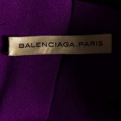Balenciaga Black Synthetic & Silk Trimmed Pleated Mini Skirt S