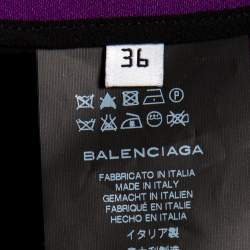Balenciaga Black Synthetic & Silk Trimmed Pleated Mini Skirt S