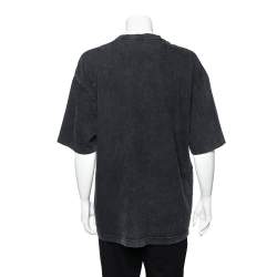 Balenciaga Charcoal Grey Cotton Knit Oversized Crewneck T-Shirt M