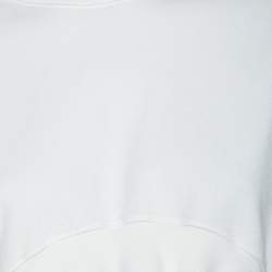 Pre Owned Balenciaga Off White Cotton Oversized Cropped Sweatshirt S