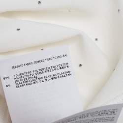 Pre Owned Balenciaga White Embellished Crepe Sleeveless Top XS