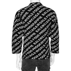 Balenciaga Black Intarsia Knit World Food Programme Crewneck Jumper XS