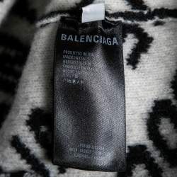 Balenciaga Black Intarsia Knit World Food Programme Crewneck Jumper XS