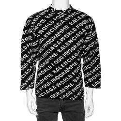 Balenciaga Black Intarsia Knit World Food Programme Crewneck Jumper XS