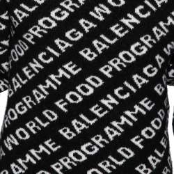 Balenciaga Black Intarsia Knit World Food Programme Crewneck Jumper XS