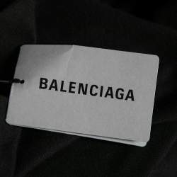 Pre Owned Balenciaga Black Cotton Political Campaign Logo Printed T-Shirt XL