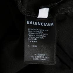 Pre Owned Balenciaga Black Cotton Political Campaign Logo Printed T-Shirt XL