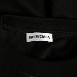 Pre Owned Balenciaga Black Cotton Political Campaign Logo Printed T-Shirt XL
