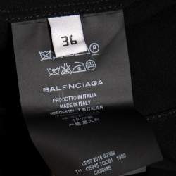 Pre Owned Balenciaga Black Silk Cape Sleeve Detailed Top S