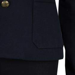 Pre Owned جاكيت بليزر بالنسياغا باريس صدر مزدوج  صوف كحلي S