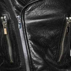 Pre Owned Balenciaga Black Leather Biker Jacket S