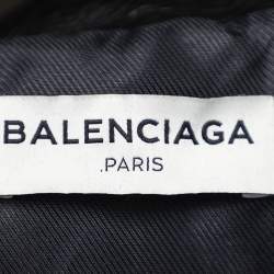 Pre Owned Balenciaga Black Leather Biker Jacket S