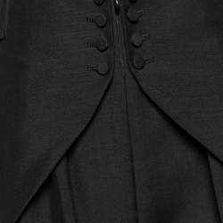 Pre Owned Balenciaga Black Mohair & Wool Draped Pants S