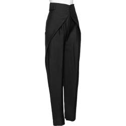 Pre Owned Balenciaga Black Mohair & Wool Draped Pants S
