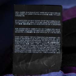 Pre Owned Balenciaga Purple Lambskin Leather Rib Knit Trimmed Skirt M