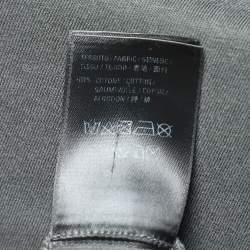 Pre Owned Balenciaga Charcoal Grey Cotton Knit Oversized T-Shirt M