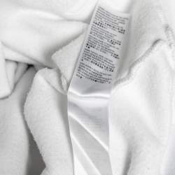 Pre Owned Balenciaga White Cotton Logo Printed Long Sleeve Hoodie L