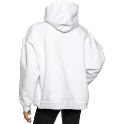 Pre Owned Balenciaga White Cotton Logo Printed Long Sleeve Hoodie L