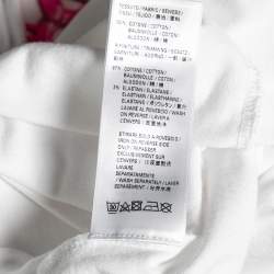 Pre Owned Balenciaga White Cotton Slime Printed Crewneck Top XS 