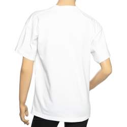 Pre Owned Balenciaga White Cotton Slime Printed Crewneck Top XS 