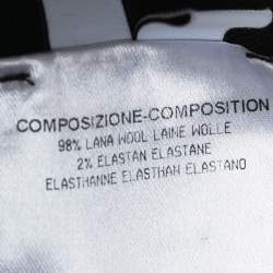 مملوكة مسبقًا جاكيت بالنسياغا تريكو صوف أسود بأكمام مكشكشة مقاس متوسط - ميديوم