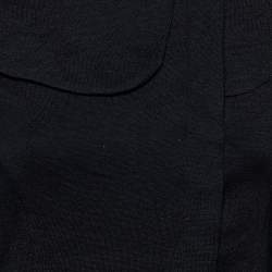 مملوكة مسبقًا جاكيت بالنسياغا تريكو صوف أسود بأكمام مكشكشة مقاس متوسط - ميديوم