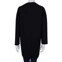 Pre Owned Balenciaga Black Embellished Cocoon Coat S