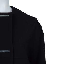 Pre Owned Balenciaga Black Embellished Cocoon Coat S