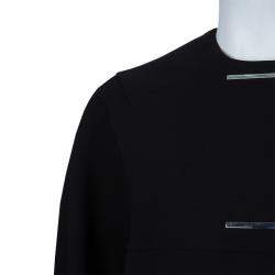 Pre Owned Balenciaga Black Embellished Cocoon Coat S