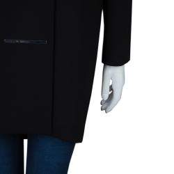 Pre Owned Balenciaga Black Embellished Cocoon Coat S