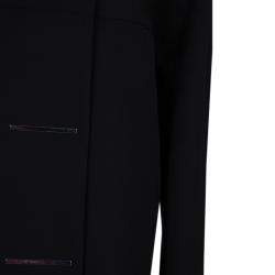 Pre Owned Balenciaga Black Embellished Cocoon Coat S